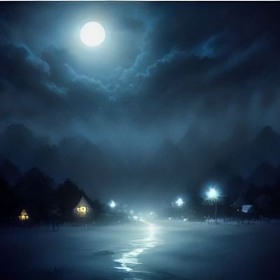 Jalan Sepi di Bawah Bulan