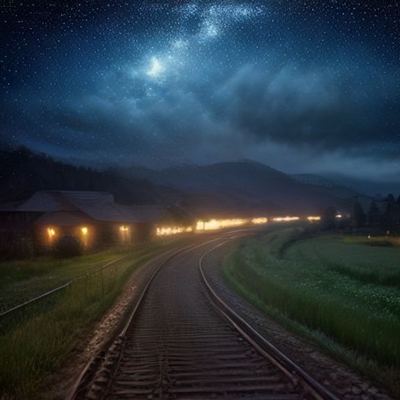 Train Murmure sous la Pluie