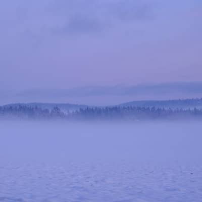 Mist-Hugged Snow Trails